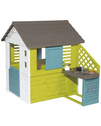 Детска градинска къща за игра Smoby - С лятна кухня - 1