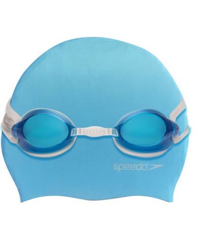 Детски плувен комплект Speedo - Шапка и очила, син - 1