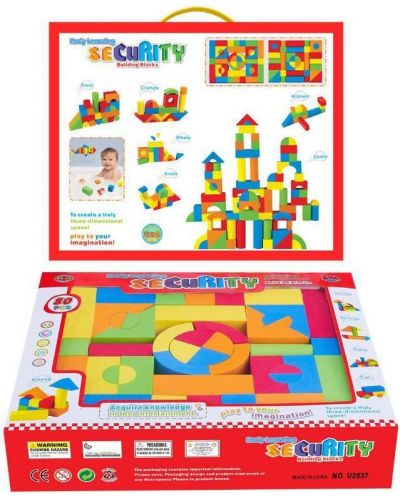 Детски комплект Raya Toys - Строителни блокчета, 80 елемента - 1