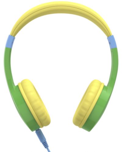 Детски слушалки с микрофон Hama - Kids Guard, зелени/жълти - 1
