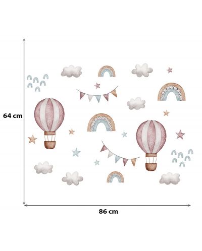 Детски стикери за стена за детска стая Sipo – балони и дъга - 3