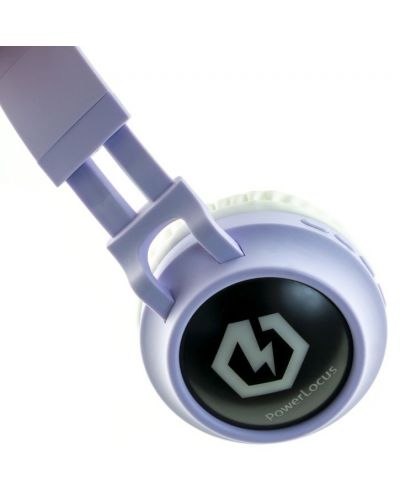 Детски слушалки PowerLocus - Buddy Ears, безжични, лилави/бели - 3