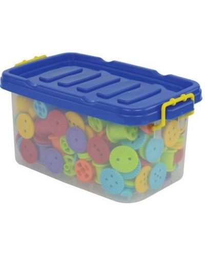 Детска низанка Bigjigs  - С цветни копчета и макари, в кутия - 2