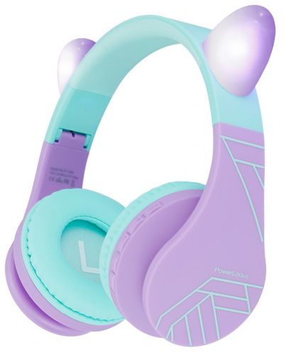 Детски слушалки PowerLocus - P1 Ears, безжични, лилави - 1