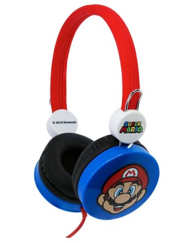 Детски слушалки OTL Technologies - Core Super Mario, сини/червени - 2