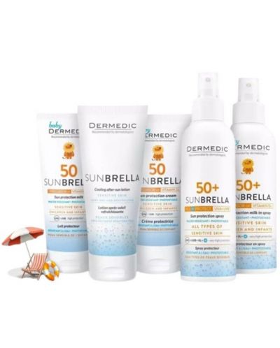 Dermedic Sunbrella Слънцезащитен крем, за кожа с напукани капиляри, SPF50+, 50 ml - 5
