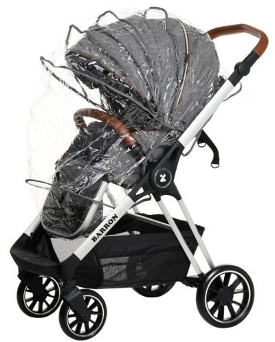 Детска количка 3в1 Zizito - Barron, тъмносива със сребриста рамка - 4