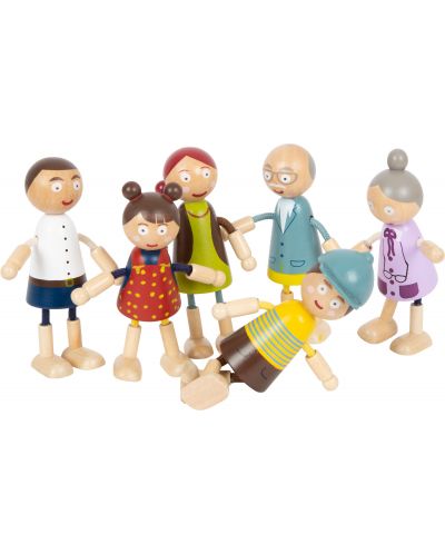 Детски дървени кукли Small Foot  - Семейство, 6 броя - 1