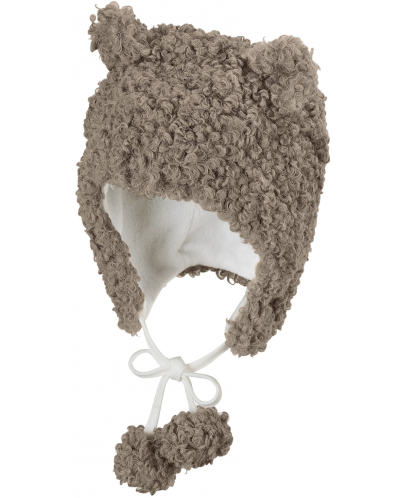 Детска зимна шапка ушанка Sterntaler - Мече, 43 cm, 5-6 месеца, кафява - 1
