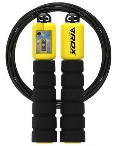 Детско въже за скачане RDX - Skipping Rope Kids, черно/жълто - 1