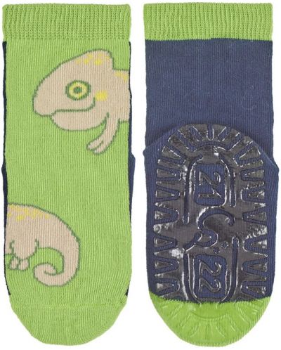 Детски чорапи със силиконова подметка Sterntaler - С хамелеон, 17/18 размер, 6-12 месеца - 2