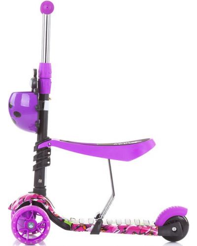 Детски скутер 2 в 1 Chipolino  - Киди Ево, лилави графити - 2