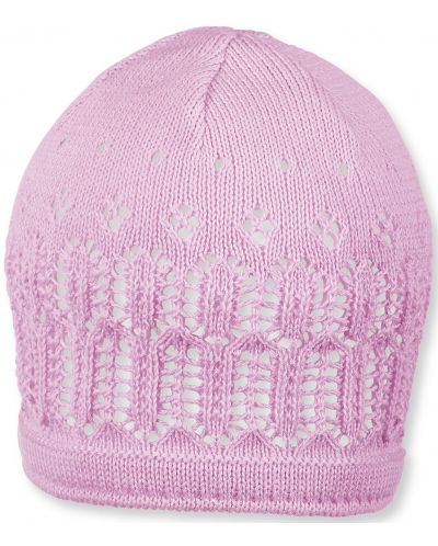 Детска плетена шапка Sterntaler - 55 cm, 4-7 години, розова - 1