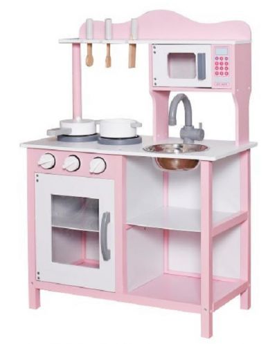 Детска дървена кухня Ginger Home - С аксесоари, розова - 1
