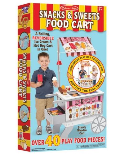 Детска играчка Melissa & Doug - Количка за сладолед и сандвичи - 1