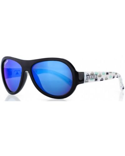 Детски слънчеви очила Shadez - 7+, черни с колички - 1