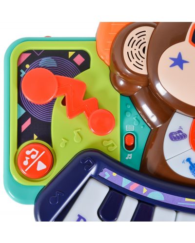 Детска играчка Hola Toys - Мини пиано с микрофон, DJ Monkey - 4