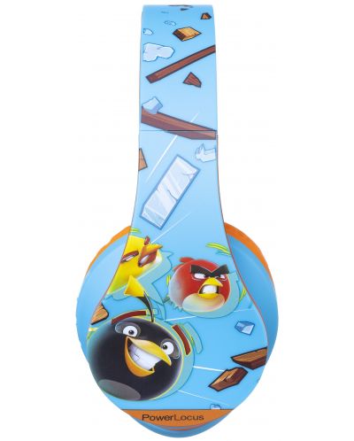 Детски слушалки PowerLocus - P2 Kids Angry Birds, безжични, сини/оранжеви - 4
