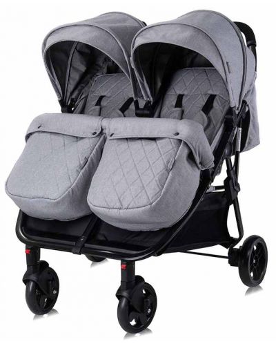 Детска количка за близнаци Lorelli - Duo, Cool grey - 3