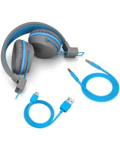 Детски безжични слушалки JLab - JBuddies Studio, сиви/сини - 5