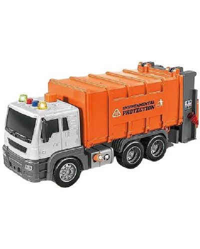 Детска играчка Raya Toys - Камион за боклук Truck Car с музика и светлини, 1:16 - 1