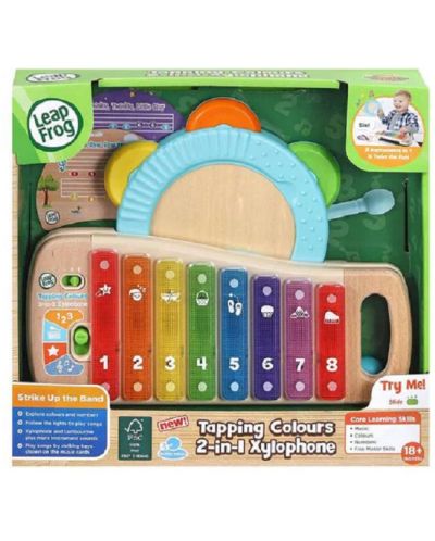 Детска играчка 2 в 1 Vtech - Интерактивен ксилофон и дайре (на английски език) - 1