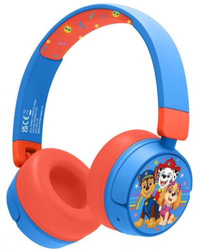 Детски слушалки OTL Technologies - Paw Patrol, безжични, сини/оранжеви - 1