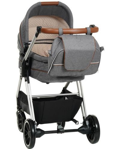 Детска количка 3в1 Zizito - Barron, тъмносива със сребриста рамка - 9