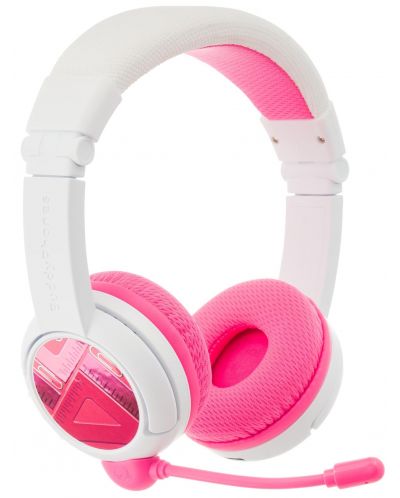 Детски слушалки BuddyPhones - School+, розови/бели - 2