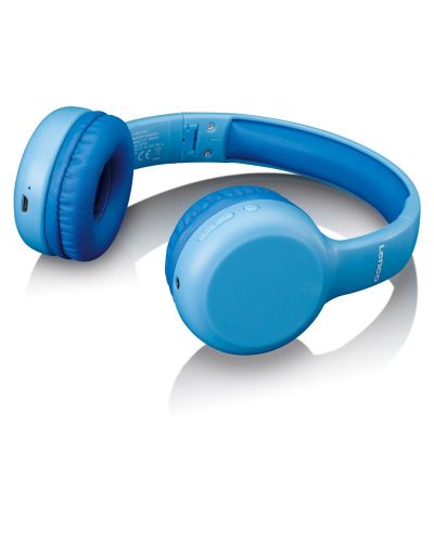Детски слушалки с микрофон Lenco - HPB-110BU, безжични, сини - 3