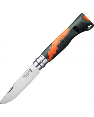 Детски сгъваем нож Opinel Outdoor - Junior №7, SOS свирка, каки - 1