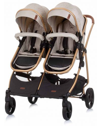 Детска количка за близнаци Chipolino - Дуо Смарт, пясък - 6