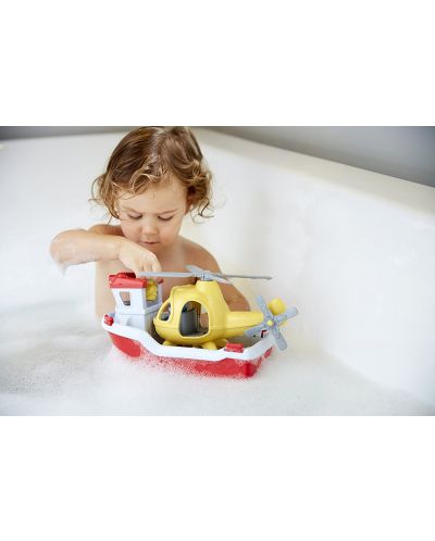 Детска играчка Green Toys - Спасителна лодка и хеликоптер - 3