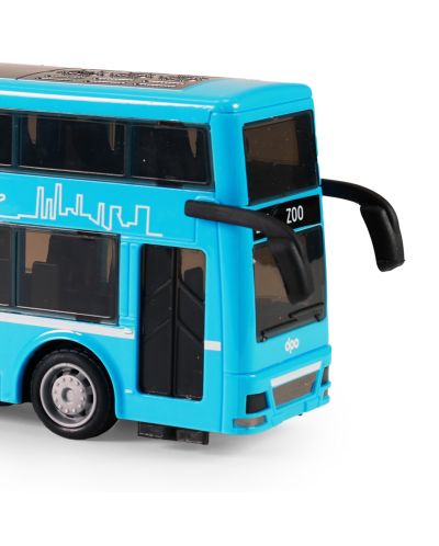 Детска играчка Rappa - Двуетажен автобус, 19 cm, син - 4