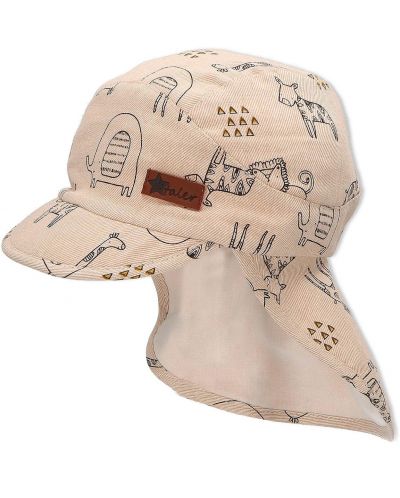 Детска лятна шапка с UV 50+ защита Sterntaler - С животни, 49 cm, 12-18 месеца, бежова - 1