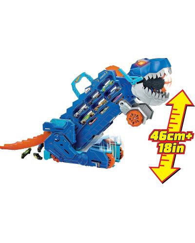 Детска играчка 2 в 1 Hot Wheels City - Автовоз T-Rex, с 2 колички - 7