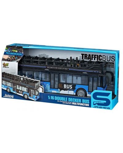 Детска играчка Raya Toys - Автобус на два етажа, Traffic Bus, 1:16 - 1