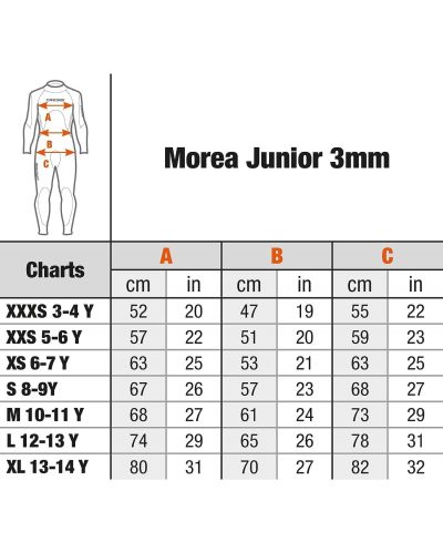 Детски неопренов костюм Cressi - Morea, 3 mm, размер XL, черен/син - 4