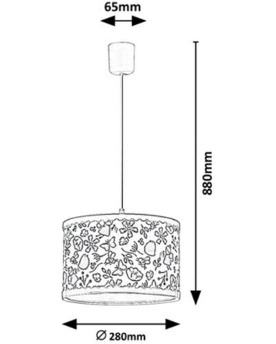 Детски полилей Rabalux - Hanka 3079, E27, 1 x 40W, 88 х 6.5 х 28 cm, розова - 4