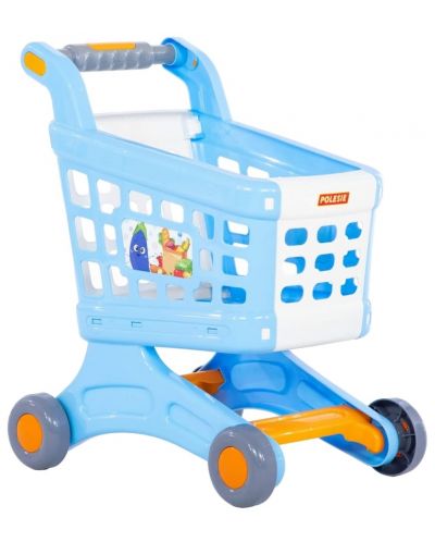 Детска пазарска количка Polesie Toys - Натали, синя - 1