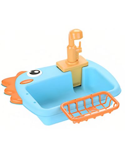 Детска кухненска мивка Ntoys - С течаща вода и аксесоари, Динозавър, асортимент - 3