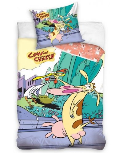 Детски спален комплект Sonne - Cow and Chicken, 2 части - 1