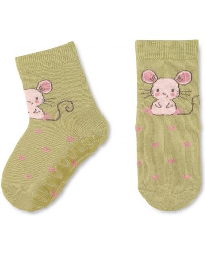 Чорапи със силиконова подметка Sterntaler - Мишле, 27/28 размер, 4-5 години, жълти - 2