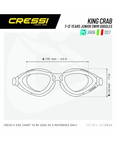 Детски очила за плуване Cressi - King Crab, прозрачни - 4