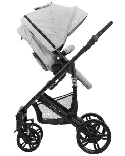 Детска количка 3 в 1 KikkaBoo Beloved - Светлосива, с кош за количка и столче за кола - 5