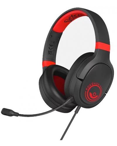 Детски слушалки OTL Technologies - Pro G1 Pokeball, черни/червени - 1