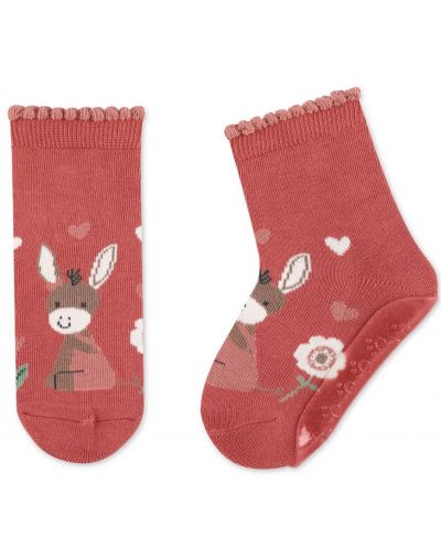 Детски чорапи със силиконова подметка Sterntaler - С магаренце, 21/22, 12-24 месеца - 2