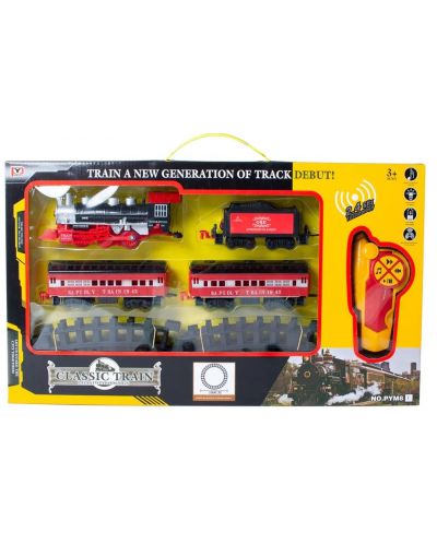 Детска играчка Yifeng - Пътнически влак с товарни вагони R/C, 100 cm - 1