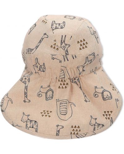 Детска лятна шапка с UV 50+ защита Sterntaler - С животни, 49 cm, 12-18 месеца, бежова - 4