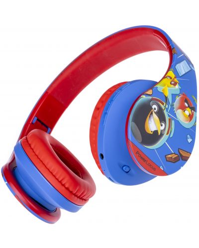 Детски слушалки PowerLocus - P2 Kids Angry Birds, безжични, сини/червени - 3